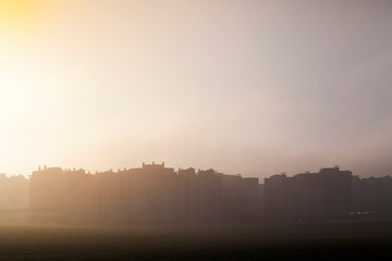 Fog city silhouette
