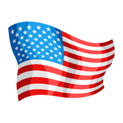 Illustration of waving American Flag.