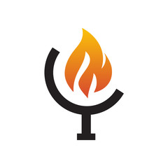 Fire logo design vector template
