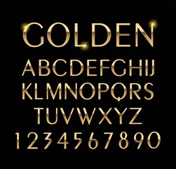 Luxurious gold alphabet vector on black background © Wiktoria Matynia