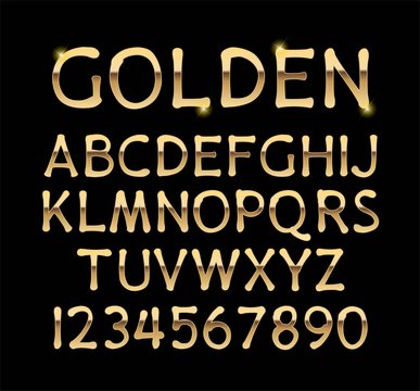 Luxurious gold alphabet vector on black background