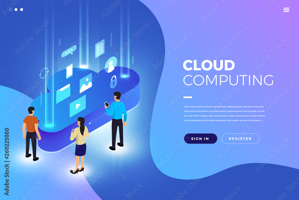 Poster mocksite website cloud computing
