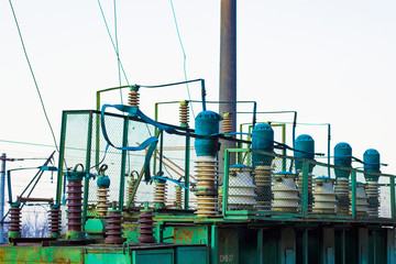 a powerful power station provides electricity to the railway, electrical transformers, electric...