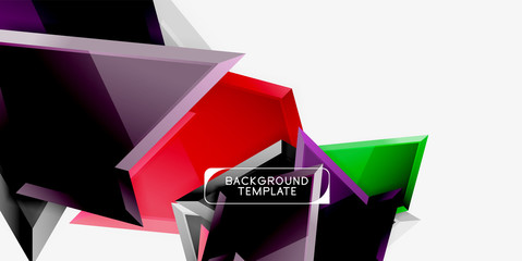 Minimal geometrical triangles with 3d effect abstract background template