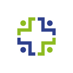 Obraz premium Medical and health care logo design vector template