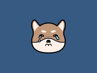Shiba Inu head vector on dark blue background