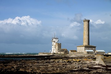 phare et sémaphore à Penmarc'h dans le finistère sud, Bretagne