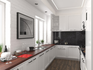 White kitchen interior