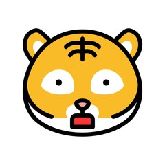 Tiger emoticon vector, filled style editable stroke