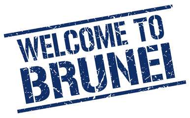 welcome to Brunei stamp