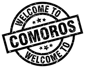 welcome to Comoros black stamp