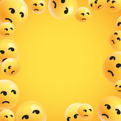 Fototapeta premium Group of high detailed yellow emoticons, vector illustration