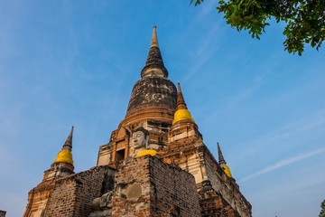 Fototapeta premium Wat yai chaimongkol ,Old Temple of Ayuthaya, Thailand