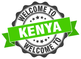 Obraz premium Kenya round ribbon seal