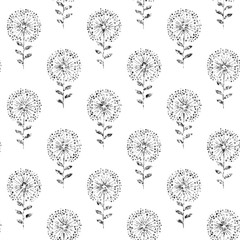 Silver glitter, floral element on white background