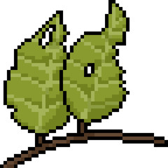 Obraz premium vector pixel art leaf
