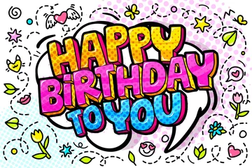 Alles Gute zum Geburtstag Wortblase. Nachricht im Pop-Art-Comic-Stil © vectorstory