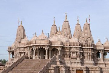 Exterior view of the famous BAPS Shri Swaminarayan Mandir