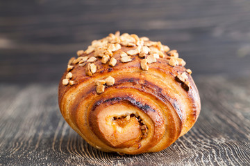 Wheat bun with nuts
