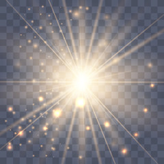 Gold glowing light explodes.