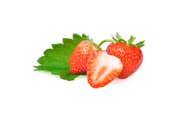 strawberry fruit on white background