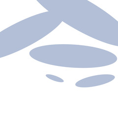 Geometric Blue Oval Shape on White Isolated. Elliptical Solid Form in Random Copy Space design Empty template text for Ad, promotion, poster, flyer, web banner, article