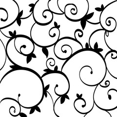 Black Paisley Outline Pattern on White Isolated. Ironwork Grill Design Idea Business Empty template for Layout for invitation greeting card promotion poster voucher
