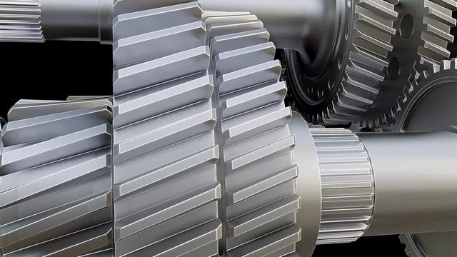 Abstract Gearbox Concept. 3D illustration video