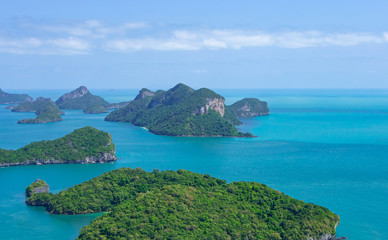 Naklejka premium Bird eye view of Angthong national marine park, koh Samui, Thailand