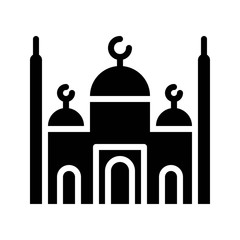 Obraz premium Mosque vector illustration, Ramadan related solid icon