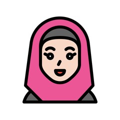 Muslim woman vector illustration, Ramadan related filled icon