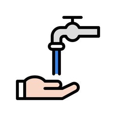 Hand washing vector illustration, Ramadan related filled icon