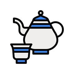 Teapot vector illustration, Ramadan related filled icon
