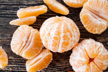 slices part of ripe tangerine