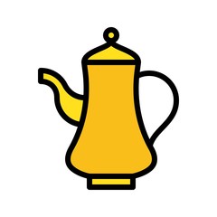 Teapot vector illustration, Ramadan related filled icon