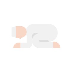 Prostration vector illustration, Ramadan related flat icon
