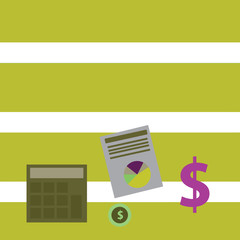 Computing Dollar Investment in Gold and Presenting Data thru Pie Chart Graph Design business concept Empty copy space modern abstract background