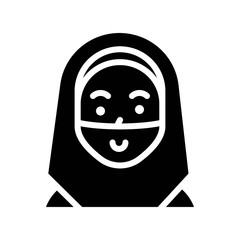 Muslim woman vector illustration, Ramadan related solid icon