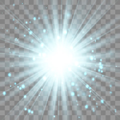 Blue glowing light explodes. 