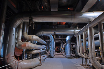 Industrial Steel pipelines, valves, cables and walkways