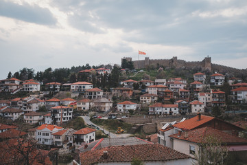 Fototapeta na wymiar aerial view of the city of Ohrid, North Macedonia
