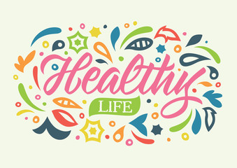 healthy_life_calligraphy_pattern