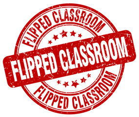 flipped classroom red grunge stamp