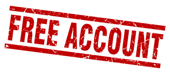 square grunge red free account stamp