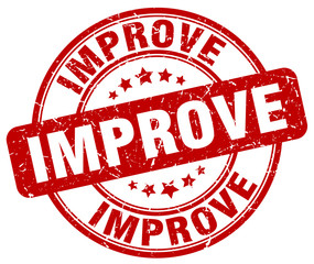 improve red grunge round vintage rubber stamp