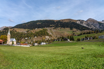 view of the albula pass in grisons, switzerland, europe