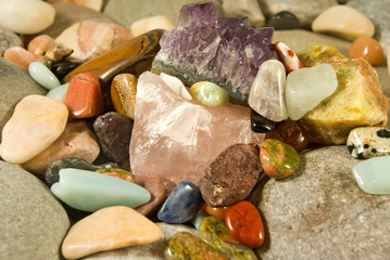 image of many semiprecious stones close up