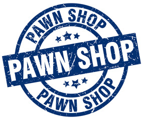 pawn shop blue round grunge stamp