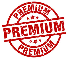 premium round red grunge stamp