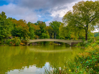 Fototapeta na wymiar Bow bridge,Central Park, New York Cit